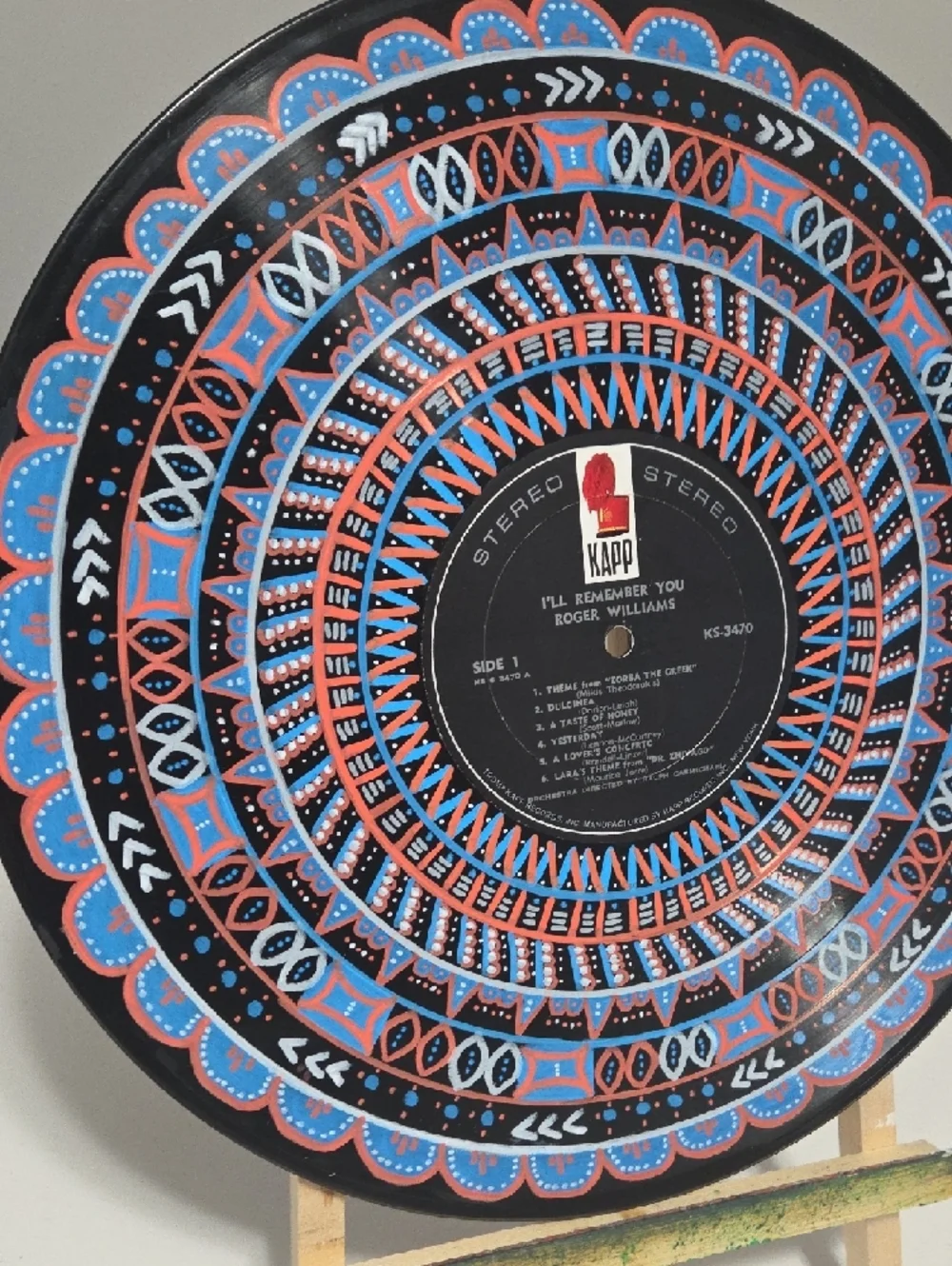Hand-Painted Mandala Vinyl Record - Original Art🎨